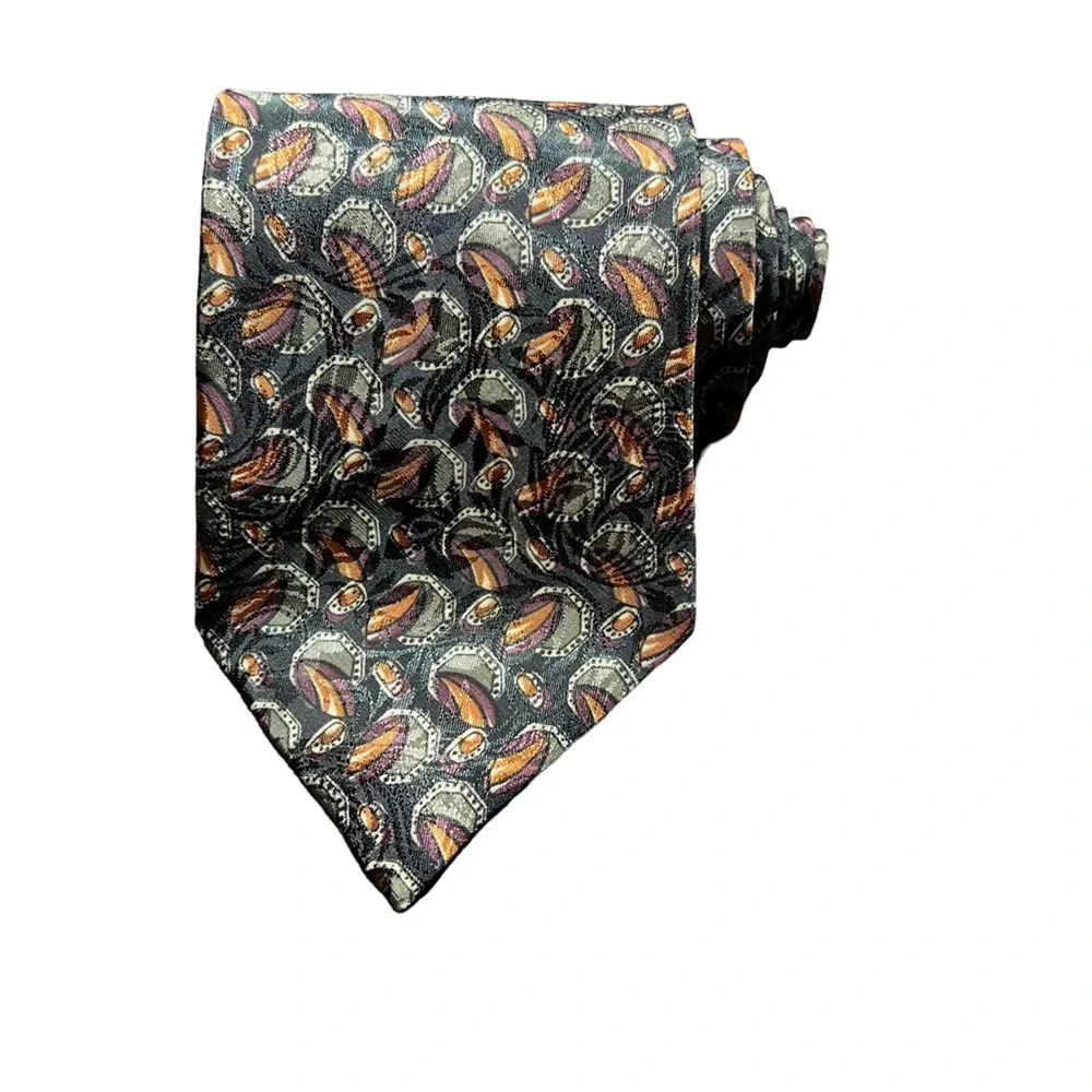 Christian Dior Mens Tie Necktie Multicolor Paisley Tied Woven Classic USA